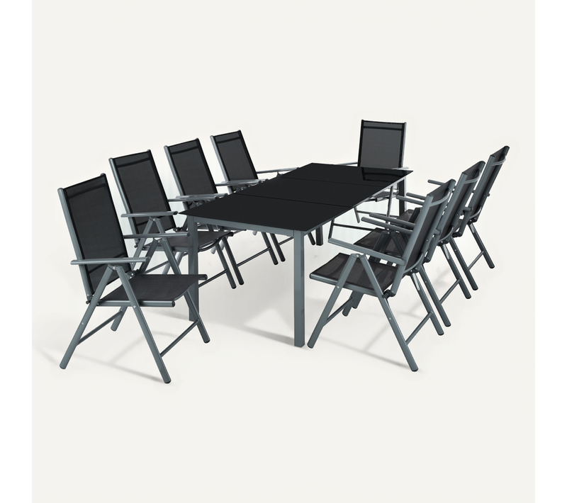 Salon De Jardin Gris Anthracite 189 X 90 X 72.7 Cm