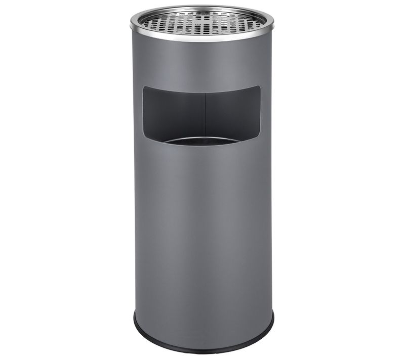1 Cendrier Sur Pied En Acier Gris Anthracite