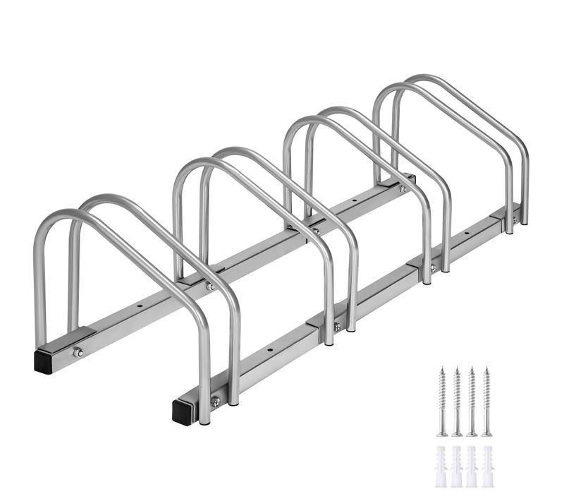 1 Support À Bicyclette En Acier Enduit De Poudre Argent