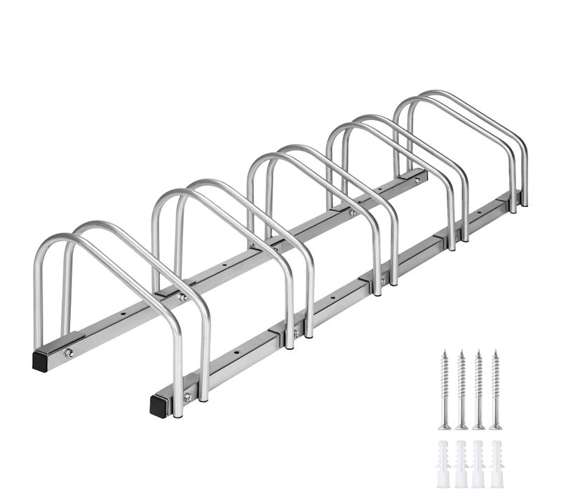 1 Support À Bicyclette En Acier Enduit De Poudre Argent