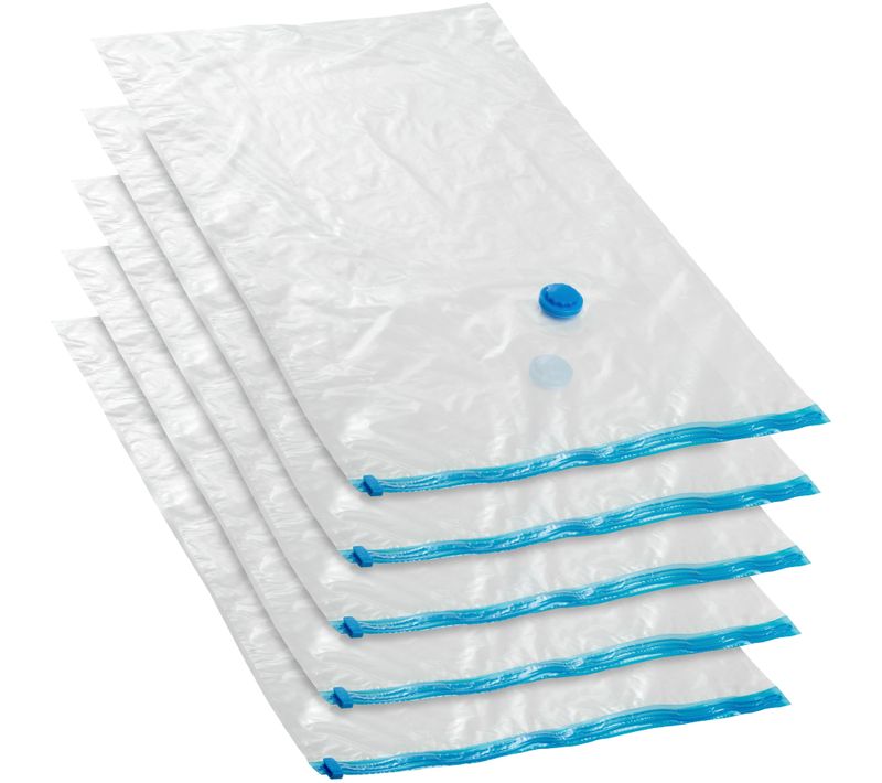 Lot De 5 Sacs Sous Vide En 3 Tailles En Plastique Blanc Transparent