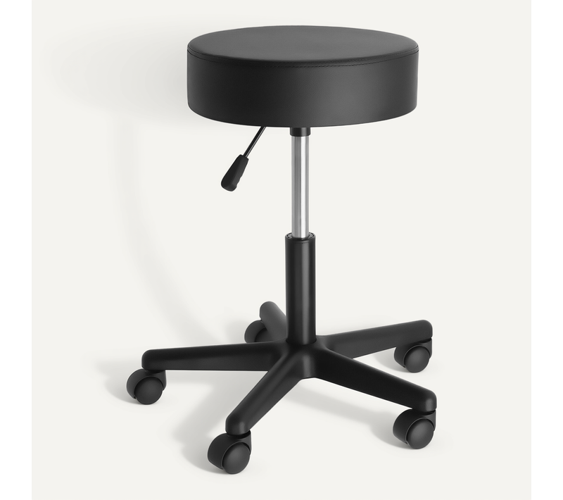1 Tabouret À Roulettes Werner En Polyuréthane Noir