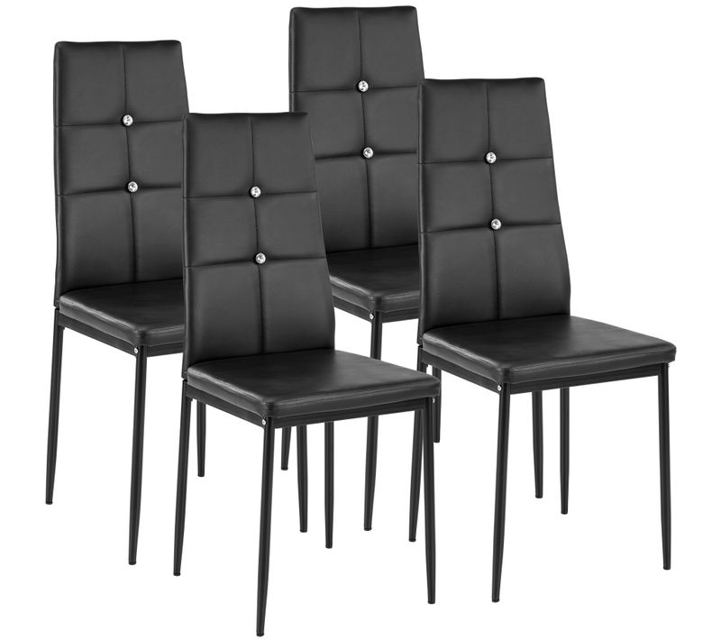 Lot De 4 Chaise De Salle À Manger Julien En Matière Synthétique Noir