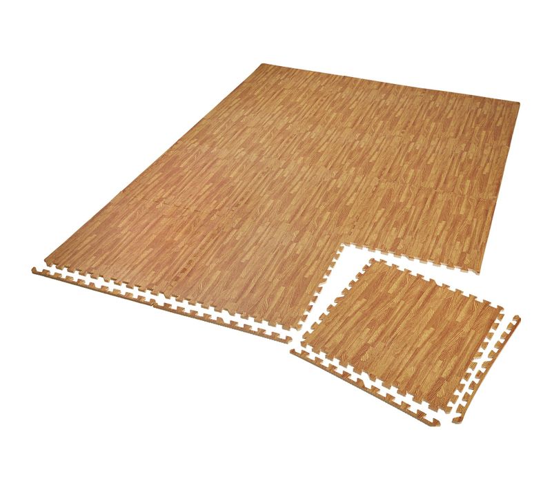 Ensemble De 12 Dalles Carrées Pour Le Sol En Plastique Imprimé Bois