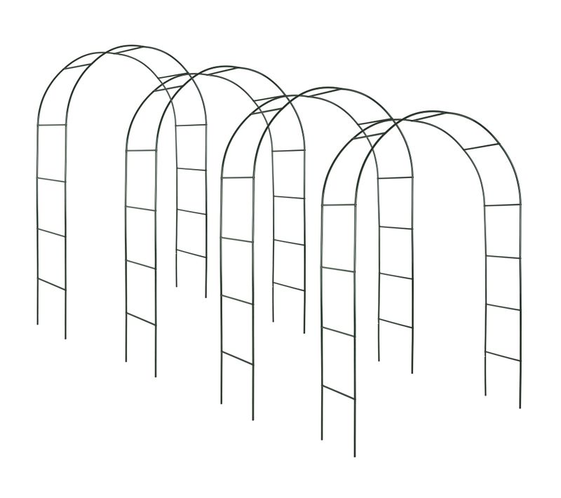 Lot De 4 Arches De Jardin à Roses Acier Résistant Aux Intempéries Vert