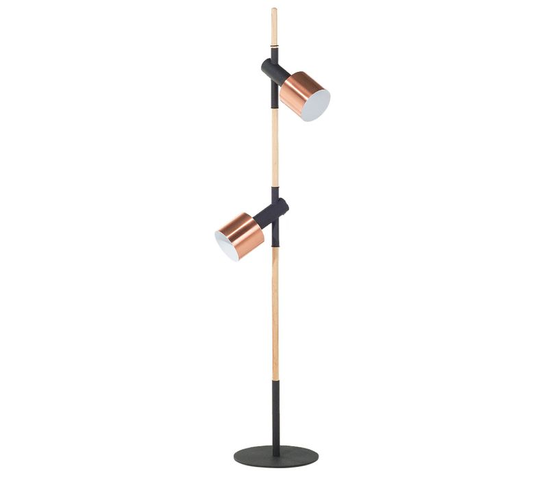 Lampadaire Owens Réglable Bois De Chêne Noir