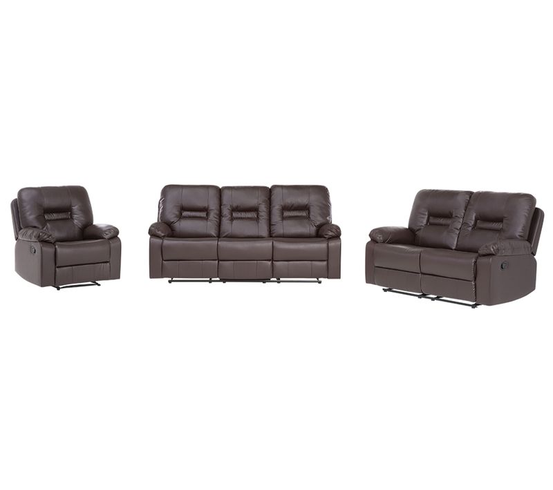 Ensemble Canapés Et Fauteuil En Cuir Pu Marron 6 Places Bergen
