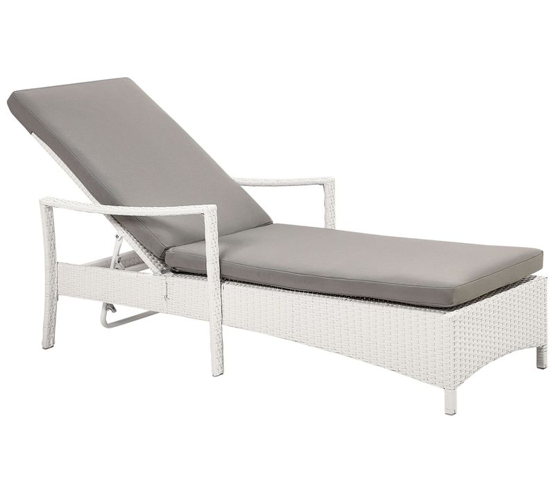 Chaise Longue Avec Coussin Blanc Vasto
