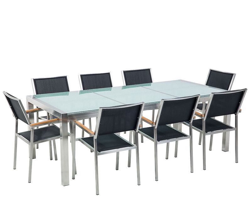 Set De Salle à Manger Verre Noir Grosseto