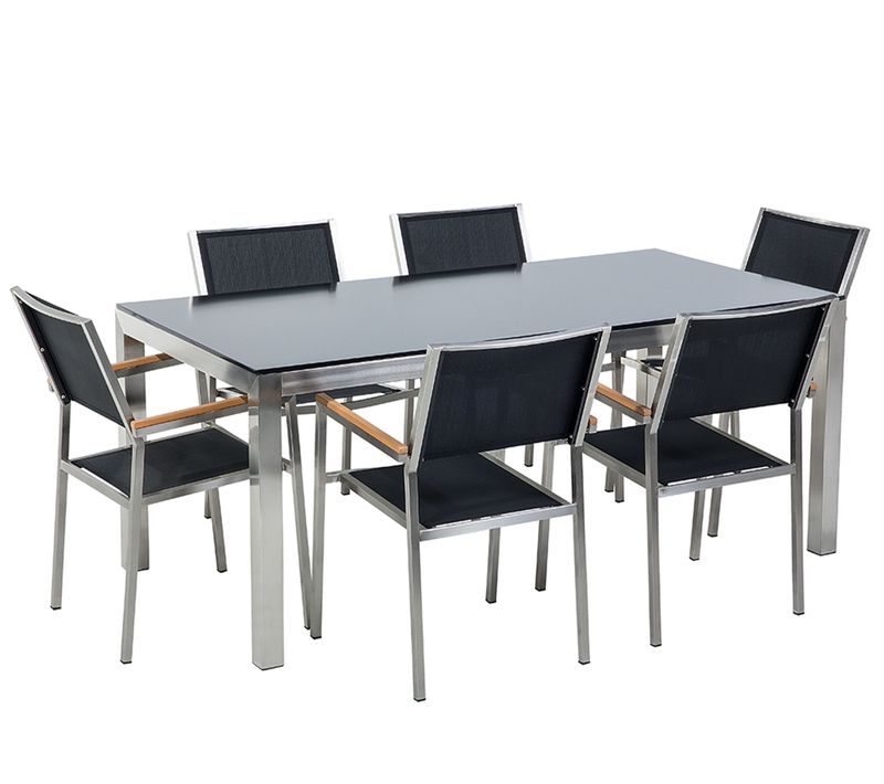 Set De Salle à Manger Verre Noir Grosseto