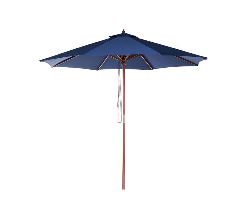 Parasol De Jardin En Bois Avec Toile Bleu Marine D 270 Cm Toscana