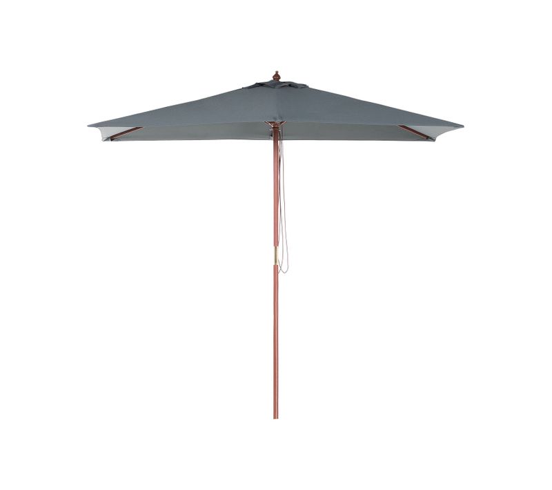 Parasol De Jardin En Bois Avec Toile Gris Foncé 144 X 195 Cm Flamenco