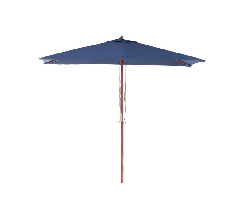Parasol De Jardin En Bois Avec Toile Bleu Marine 144 X 195 Cm Flamenco
