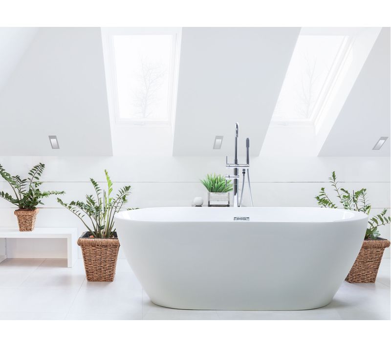 Baignoire Îlot Blanche 170 X 80 Cm Nevis
