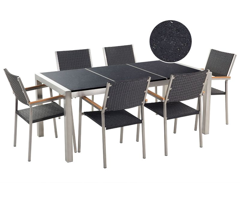 Set De Salle à Manger Pierre Noir Grosseto