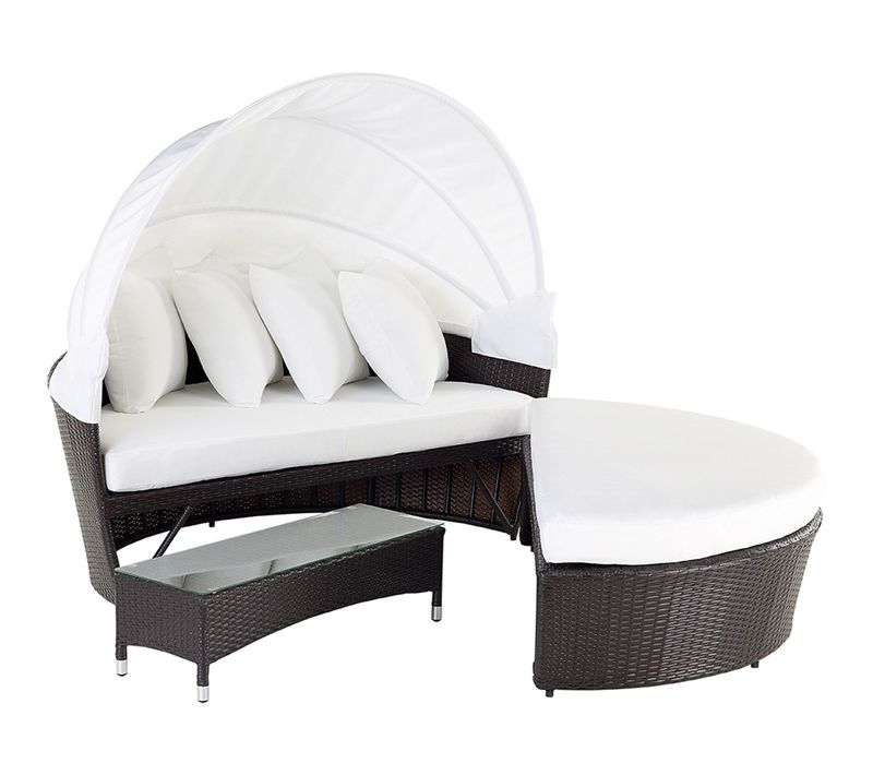 Chaise Longue De Jardin Marron Foncé Sylt Lux