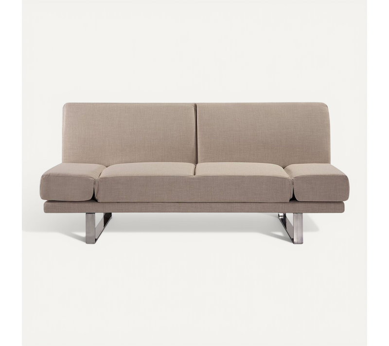 Canapé Convertible 2 Places En Tissu Beige York