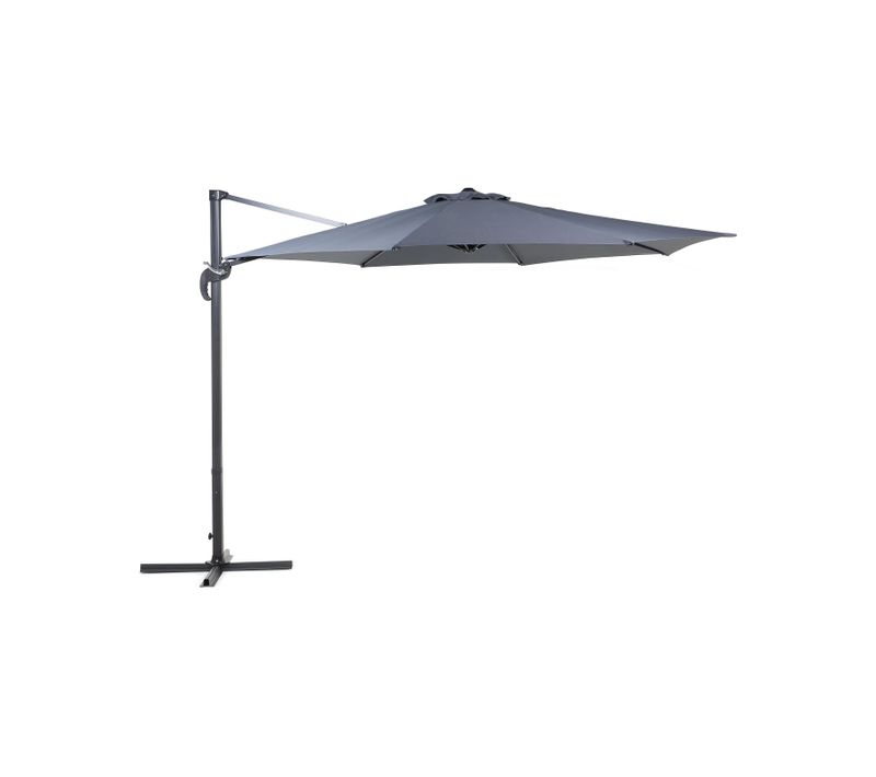 Grand Parasol De Jardin Gris Anthracite D 300 Cm Savona