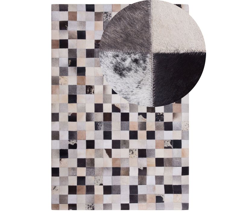 Tapis Marron Et Beige En Peau De Vache 160 X 230 Cm Rize