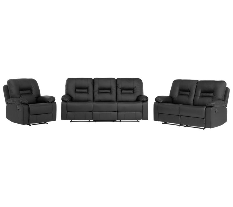 Ensemble Canapés Et Fauteuil En Cuir Pu Noir 6 Places Bergen