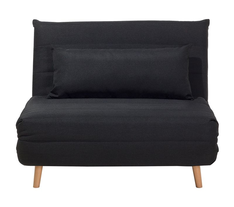 Banquette Convertible 1 Place En Tissu Noir Setten