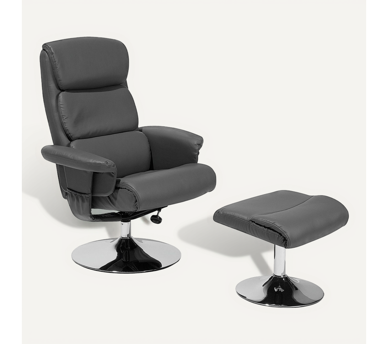 Fauteuil Massant Cuir Pu Gris Legend