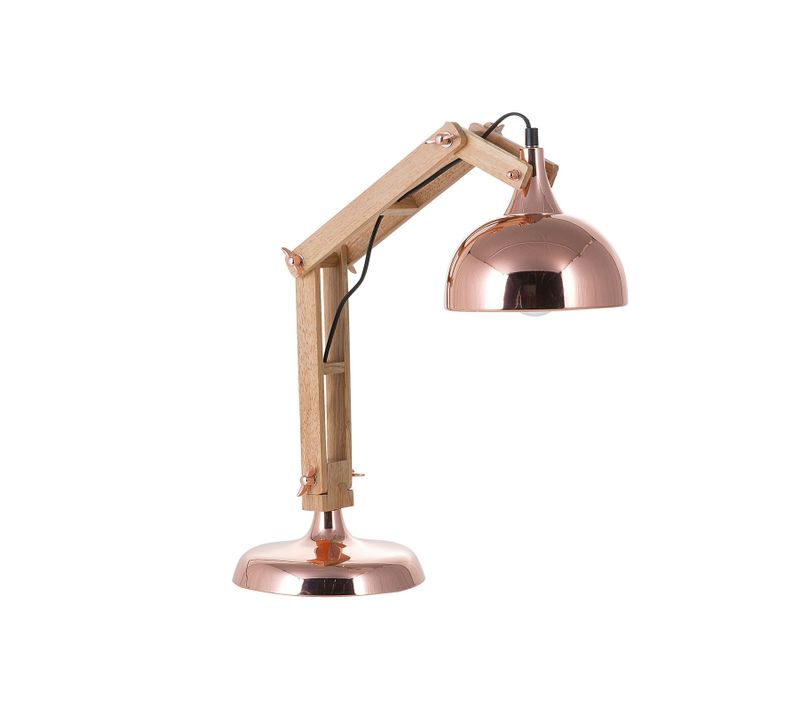 Lampe De Bureau Salado Réglable Bois Cuivré