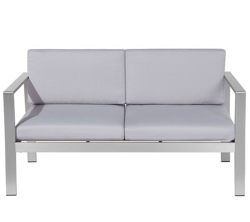 Banc Avec Coussin D'assise Salerno 142 Cm Métal Gris Clair
