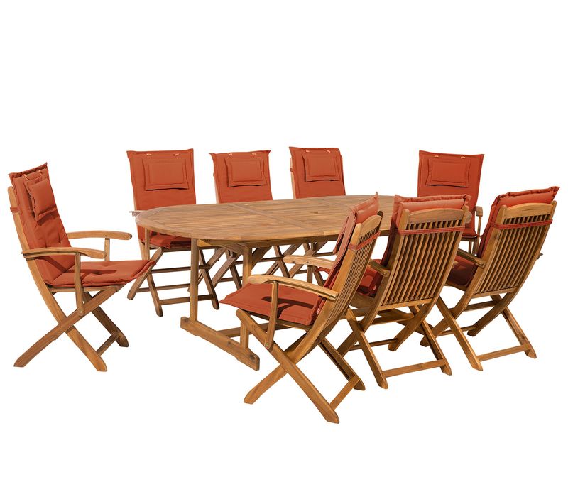 Set De Salle à Manger Bois Solide Rouge Foncé Maui