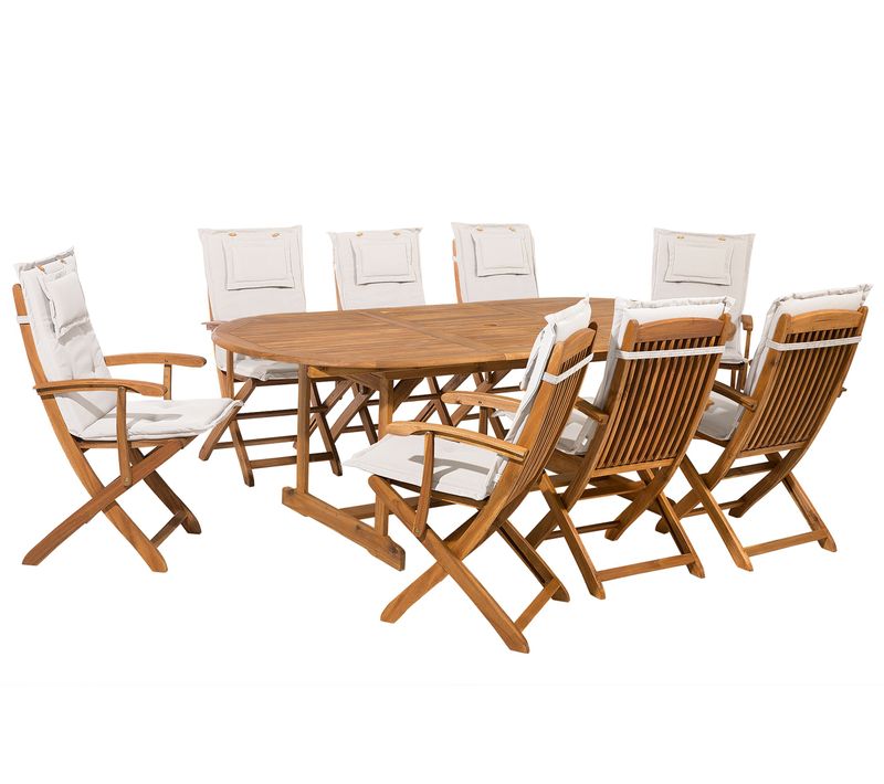 Set De Salle à Manger Bois Solide Blanc Cassé Maui