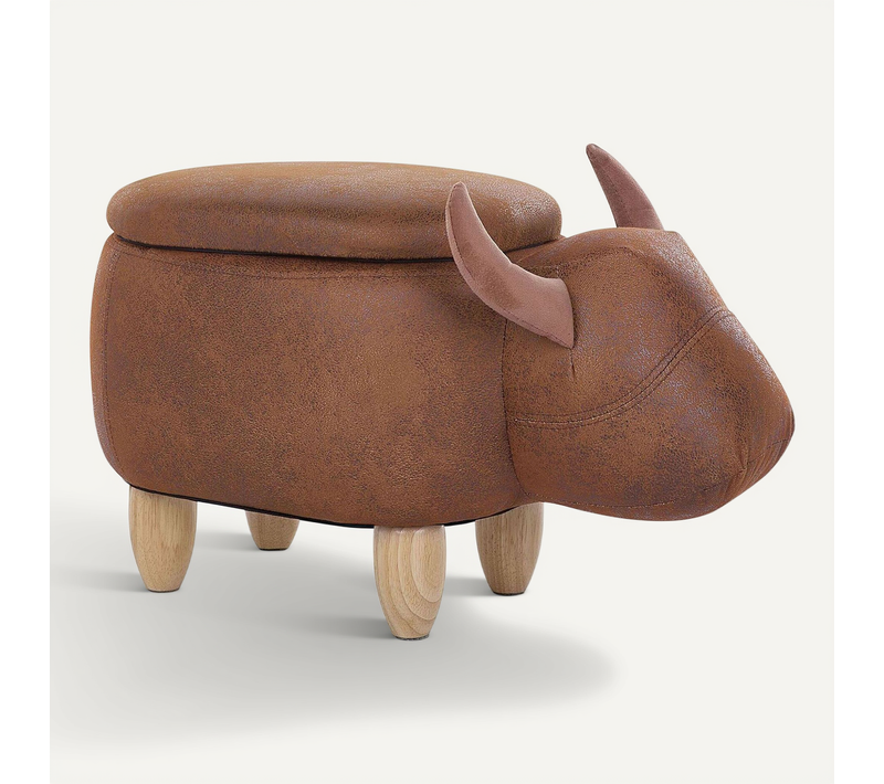 Tabouret Enfant En Cuir Pu Marron Clair Cow