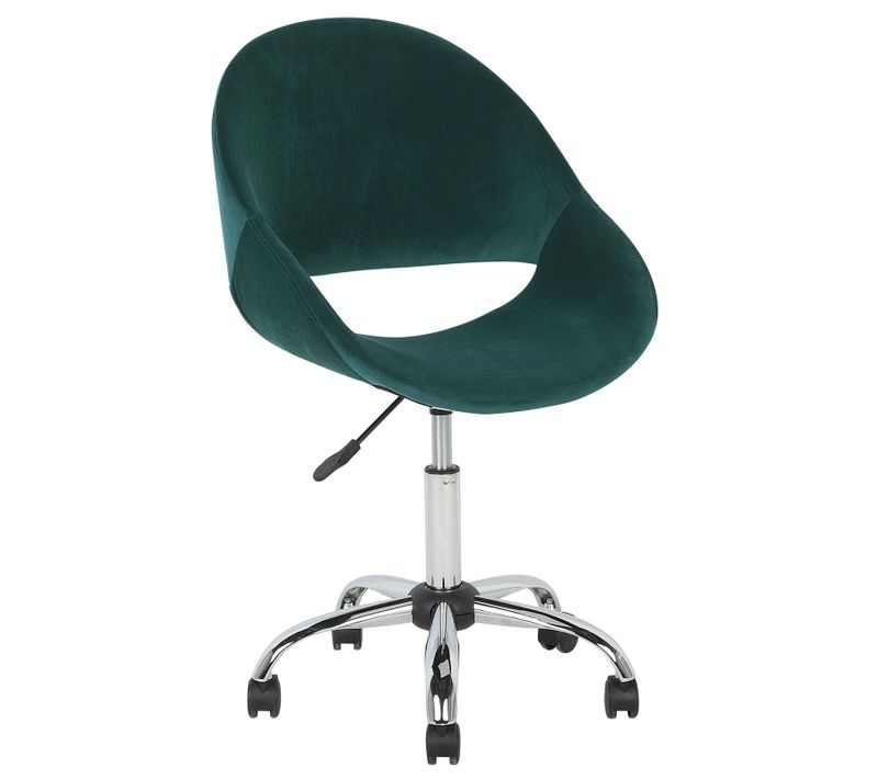 Chaise De Bureau Velours Vert Émeraude Selma