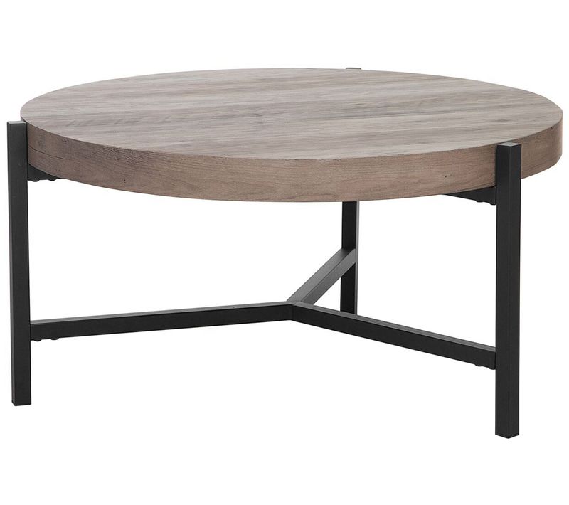 Table Basse Ronde Effet Bois Clair Bonita