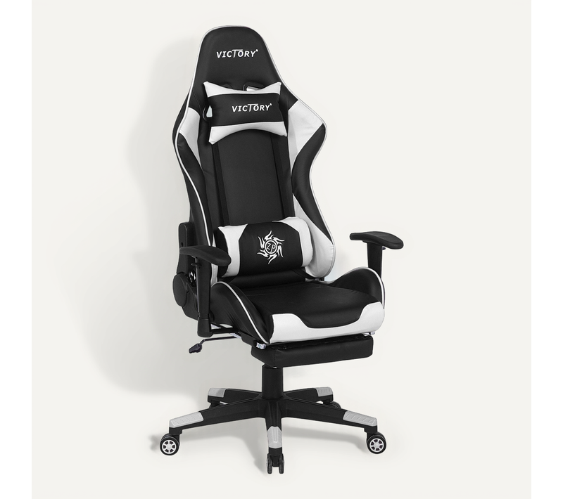 Siège De Gaming Cuir Pu Blanc Victory