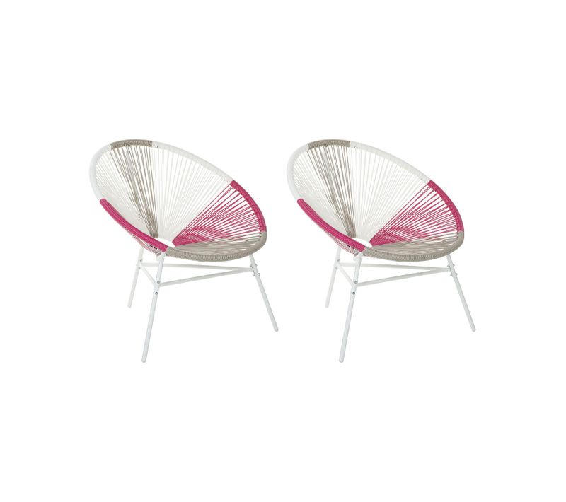 Chaise De Jardin Set De 2 Rose Fushia Acapulco