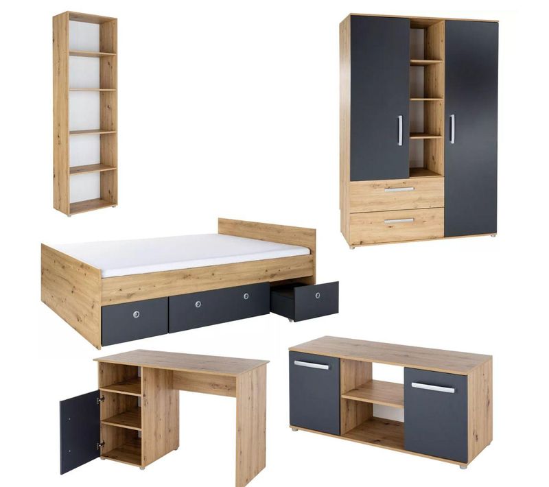 Ensemble De Meubles Alessio Pour Chambre D'adolescent 120x200