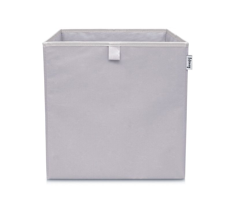 Boîte De Rangement Coloris Gris Clair, Compatible Avec L'étagère Ikea Kallax
