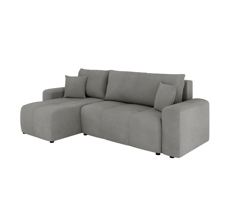 Canapé D'angle Nolani Avec Fonction Lit et Tiroir – Moderne et Confortable - Gris Foncé