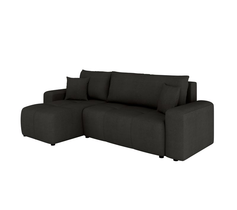 Canapé D'angle Nolani Avec Fonction Lit et Tiroir – Moderne et Confortable - Gris Foncé