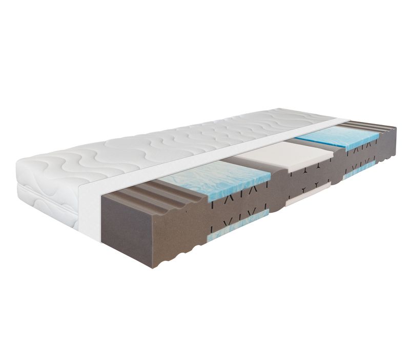 Matelas Mousse 100x200 cm ORTHO DYNAMIC Épaisseur 19 cm, Gel H3 H4, 7 Zones
