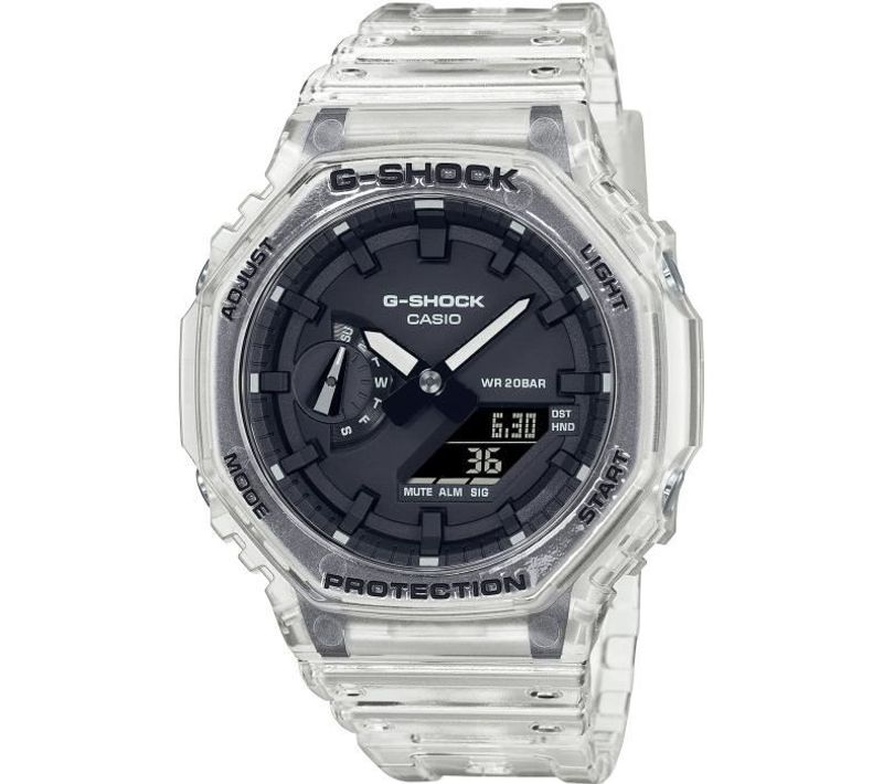 Montre G-shock - - Resitante Aux Chocs - Multifonctions - Blanc Transparent