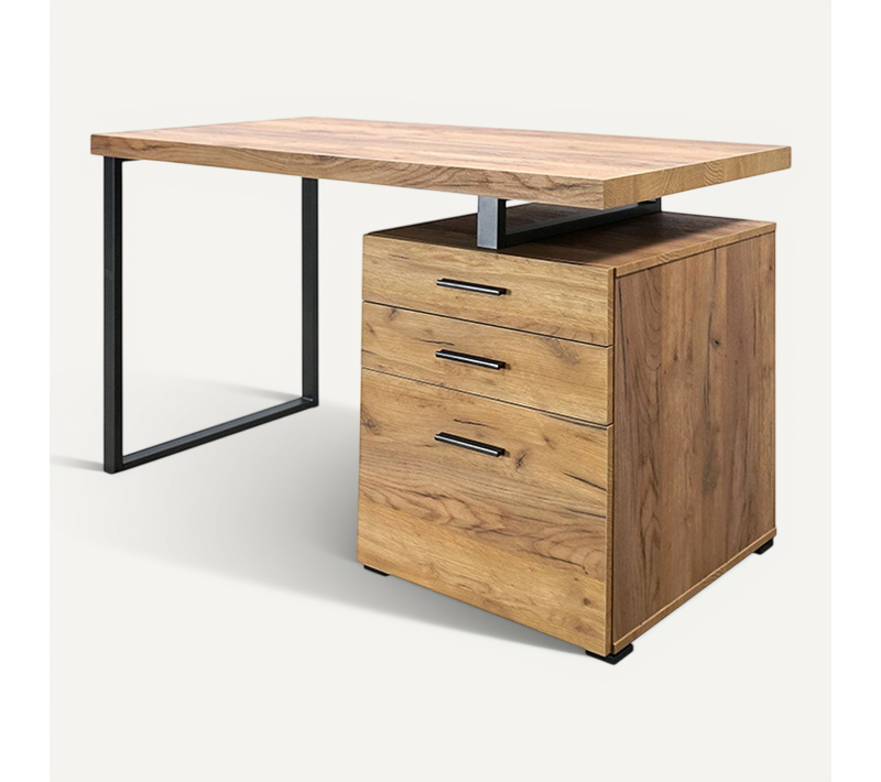 Bureau 3 Tiroirs Pied Métal Elton