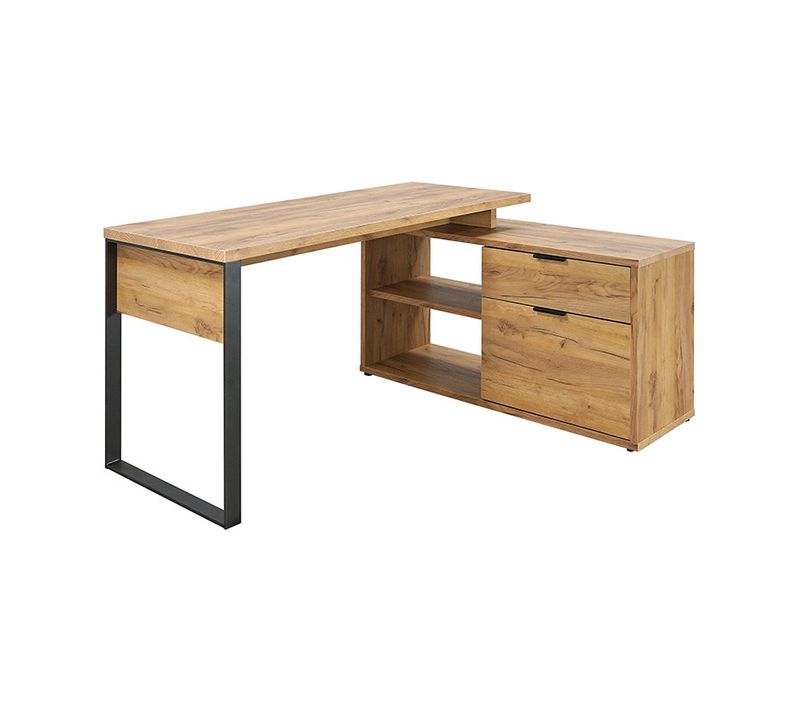 Bureau D'angle 2 Cases 1 Tiroir 1 Porte Ron
