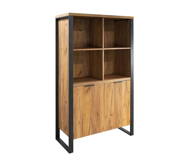 Buffet Haut 4 Niches 2 Portes Pieds Métal Ron