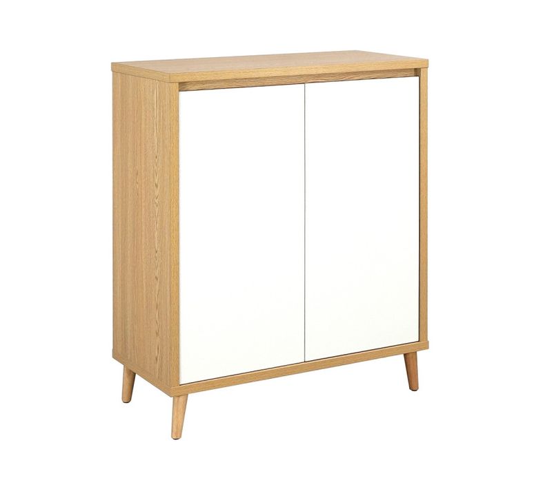 Buffet Petit Modèle 2 Portes Pier Blanc Crème / Effet Bois