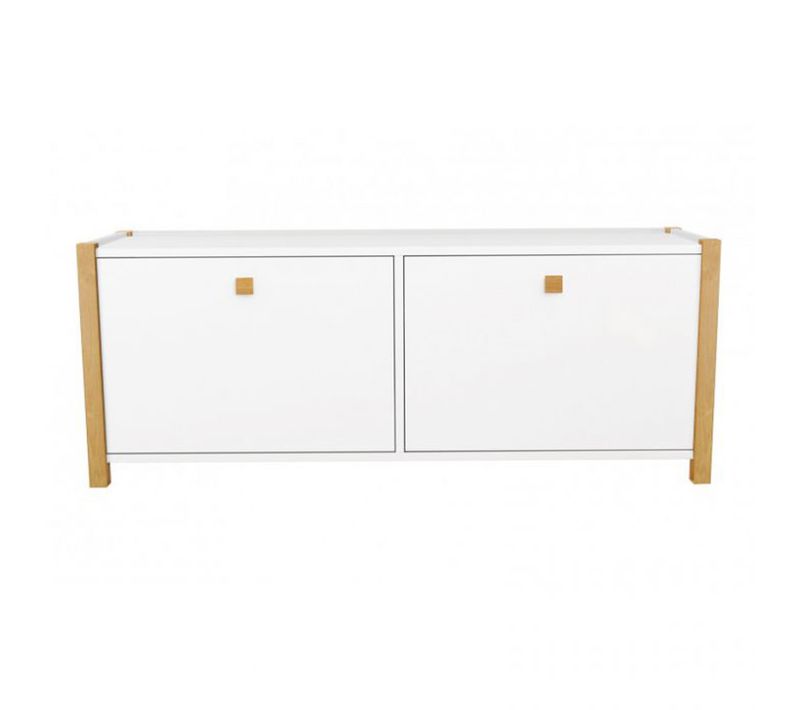 Meuble à Chaussures 2 Compartiments "hannover" 125cm Blanc