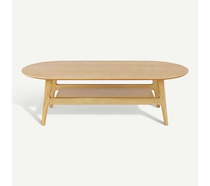 Table Basse En Bois "courbée" 130cm Chêne