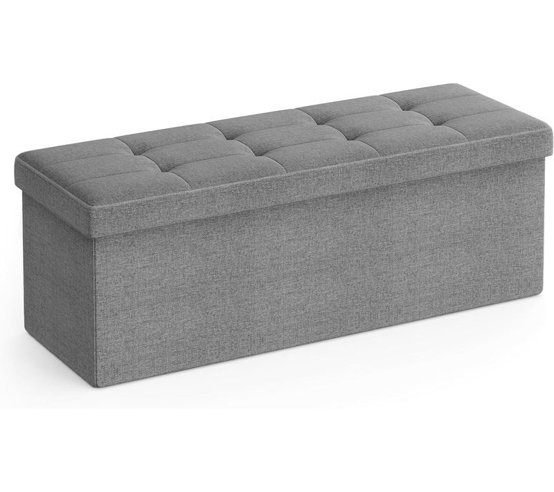 Pouf De Rangement Pufa En Mdf Gris Clair Pour Chambre à Coucher