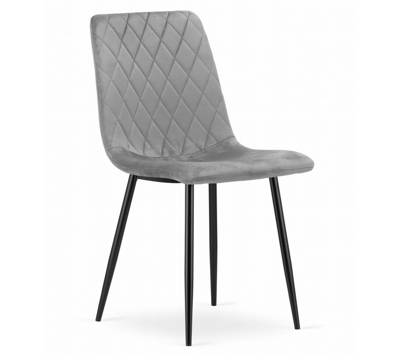 Chaise De Salle à Manger Turin Siège Gris Clair, Assise En Velours, Forme Ergonomique