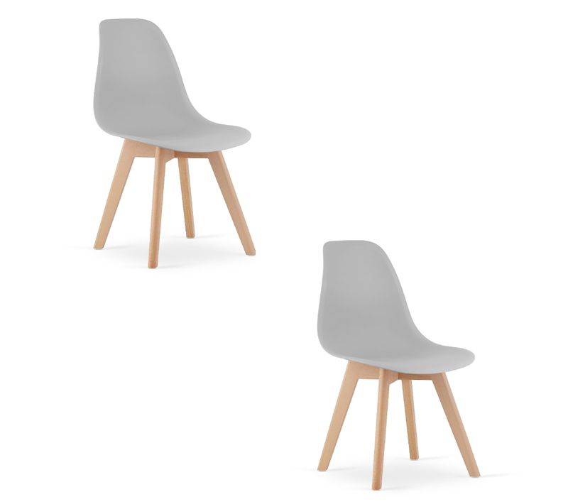 Chaise De Salle à Manger Lot De 2 Kito Siège Gris, Siège Et Dossier Ergonomiques